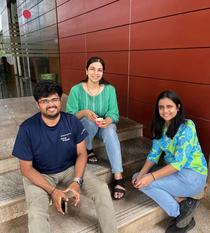 The three BioMarkIQ co-founders together outside the laboratory