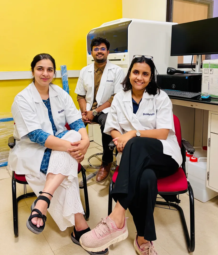 BioMarkIQ’s three co-founders together in the laboratory